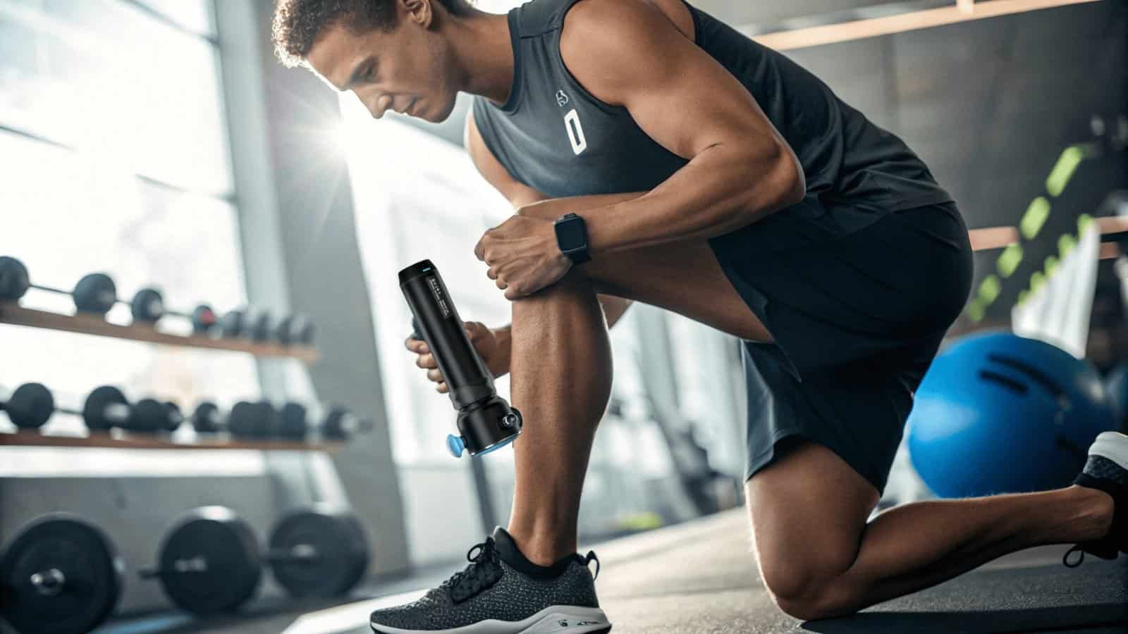 muscle stimulator in use