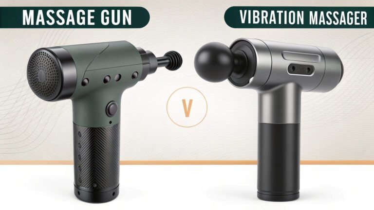 Massage gun and vibration massager for sports rehabilitation and muscle recovery, professional-grade therapy equipment for pain relief and muscle relaxation.