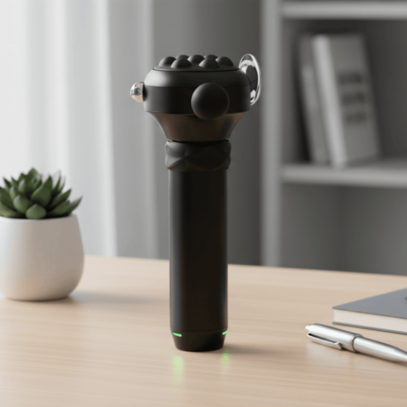 Employee using wellness device for focus