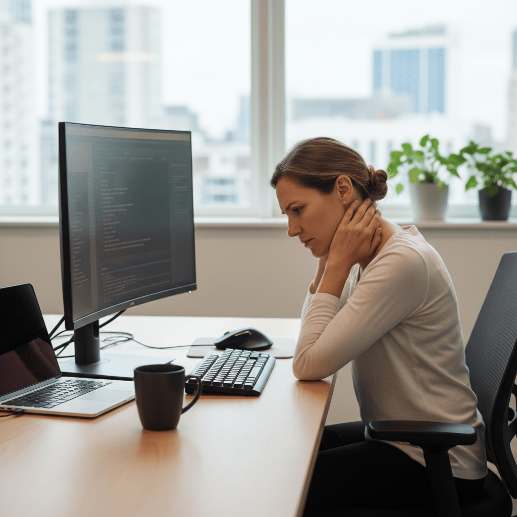 office worker neck tension